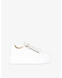 Carvela Kurt Geiger - Connected Zip Leather Low-Top Flatform Trainers - Lyst