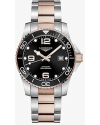 Longines - L37813587 Hydroconquest 18ct Rose Gold-plated Stainless-steel Automatic Watch - Lyst