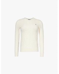 Polo Ralph Lauren - Logo-Embroidered Cable-Knit Wool And Cashmere Jumper - Lyst