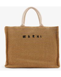 Marni - East West Large Straw Tote Bag - Lyst