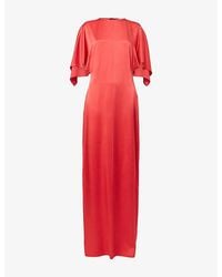 Stella McCartney - Handkerchief Sleeve Satin Dress - Lyst