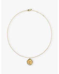 Monica Vinader - Initial T Stamp 18Ct Vermeil Necklace - Lyst