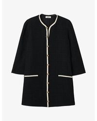 Sandro - Eva Wide-sleeve Tweed Cotton-blend Mini Dress - Lyst