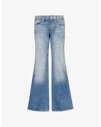 7 For All Mankind - Low-Rise Flared-Leg Cotton Denim Jeans - Lyst