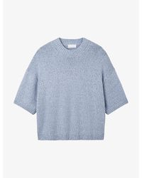 The White Company - Oversized Mouliné-knit Organic Cotton-blend T-shirt - Lyst