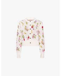 OMNES - Flynn Floral-Intarsia Cotton-Knit Cardigan - Lyst
