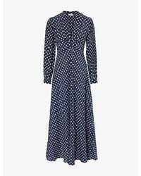 RIXO London - Emory Polka-dot Silk Maxi Dress 1 - Lyst