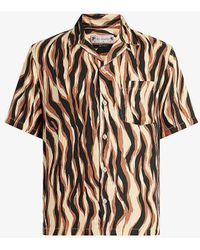 AllSaints - Fired Graphic-print Relaxed-fit Woven Shirt - Lyst