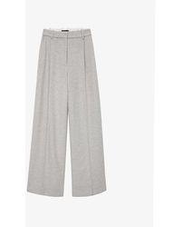 JOSEPH - Primrose Pleated Wide-leg Mid-rise Wool-blend Trousers - Lyst