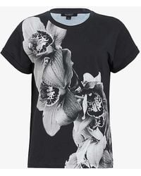 AllSaints - Anna Eulo Floral-print Short-sleeve Organic-cotton T-shirt - Lyst