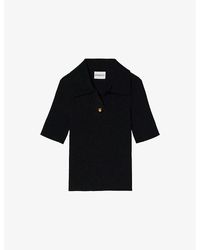 Claudie Pierlot - Polo-Collar Slim-Fit Stretch-Knit Top - Lyst