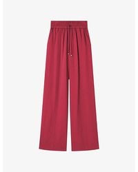 JOSEPH - Dee Wide-Leg High-Rise Crepe Trousers - Lyst