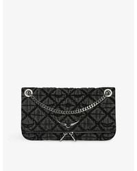 Zadig & Voltaire - Rock Ii Monogram Denim Clutch Bag - Lyst