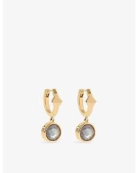Astley Clarke - Luna 18Ct- Plated Sterling- And Labradorite Huggie Earrings - Lyst