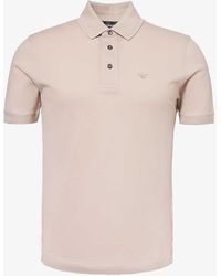 Emporio Armani - Brand-embroidered Cotton-piqué Polo Shirt X - Lyst