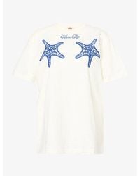 FARM Rio - Starfish-Embroidered Cotton T-Shirt - Lyst