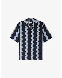 Sandro - Printed Short-Sleeve Linen-Blend Shirt - Lyst