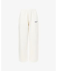 Sporty & Rich - Vendome La Embroidered Wide-Leg Cotton-Jersey Jogging Bottoms - Lyst