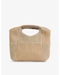 Reiss - Raffia Top-Handle Clutch - Lyst
