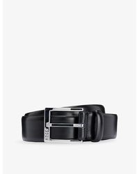 BOSS - Branded-Buckle Leather Belt - Lyst