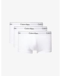 Calvin Klein - Icon Logo-Waistband Pack Of Three Stretch-Cotton Trunks - Lyst