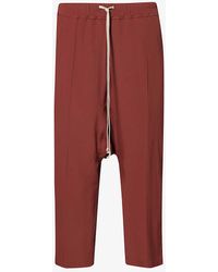 Rick Owens - Dropped-crotch Straight-leg High-rise Woven Trousers - Lyst
