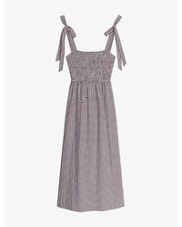 OMNES - Dixie Gingham Cotton Midi Dress - Lyst