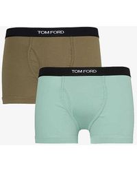 Tom Ford - Branded-waistband Pack Of Two Stretch-cotton Boxer Briefs - Lyst
