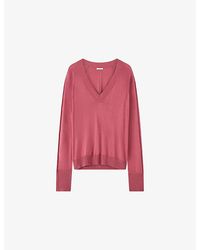 JOSEPH - Gallow V-Neck Silk-Knit Jumper - Lyst