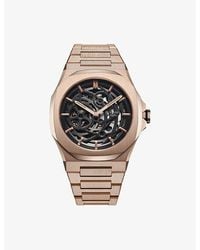 D1 Milano - Skeleton Bracelet 41.5Mm Rose- Stainless Steel Mechanical Watch - Lyst