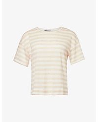 Weekend by Maxmara - Falla Striped-pattern Linen T-shirt - Lyst