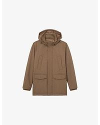 Reiss - Lord Hooded Zip-Through Padded Woven Coat - Lyst
