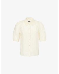 ME+EM - Embroidered Lace-Collar Silk-Cotton Blouse - Lyst
