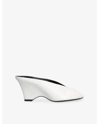 KHAITE - Cloak 75 Peep-Toe Leather Mules - Lyst