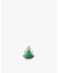 BVLGARI - Divas' Dream 18Ct Rose- Malachite And 0.01Ct Pavé-Diamond Stud Earring - Lyst