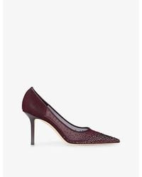 Jimmy Choo - Love 85 Crystal Leather And Mesh Pumps - Lyst