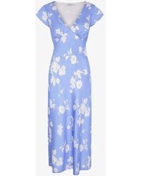 OMNES - Woolf V-neck Short-sleeve Recycled-polyester Midi Dress - Lyst