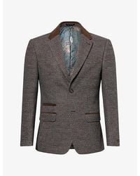 Ted Baker X The Gentleman - Ted Baker X The Gentlemen Puppytooth Single-Breasted Woven Blazer - Lyst
