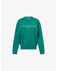 Sporty & Rich - Ny Tennis Club Round-Neck Cotton-Jersey Sweatshirt - Lyst