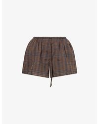 Dissh - Petra Check Cotton-Blend Mini Shorts - Lyst