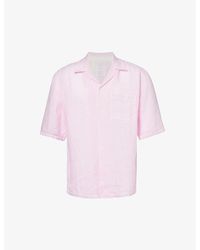 120% Lino - Short-sleeve Patch-pocket Regular-fit Linen Shirt - Lyst