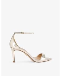 Steve Madden - Nevina 45 Metallic Faux-Leather Heeled Sandals - Lyst