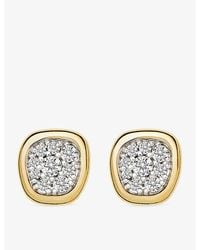Missoma - Molten Soft Square Pavé 18Ct-Plated Brass Stud Earrings - Lyst