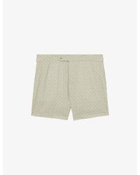 Reiss - Caprio Geometric-Print Swim Shorts - Lyst