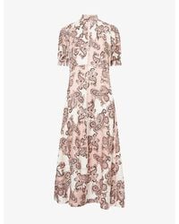 ME+EM - Paisley-Print Fit-And-Flare Jacquard-Crepe Maxi Dress - Lyst