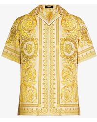 Versace - Baroque-print Camp-collar Silk Shirt - Lyst
