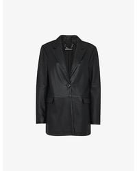 Whistles - Stina Regular-fit Leather Blazer Jacket X - Lyst