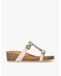 Dune - Kaleidoscopes Crystal-Embellished Leather Heeled Sandals - Lyst