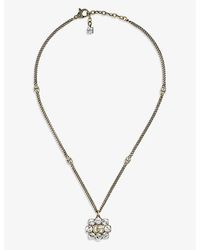 Gucci - gg Marmont Crystal Necklace - Lyst