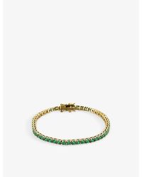 OMA THE LABEL - Tennis 18ct Yellow Gold-plated Brass And Crystal Bracelet - Lyst